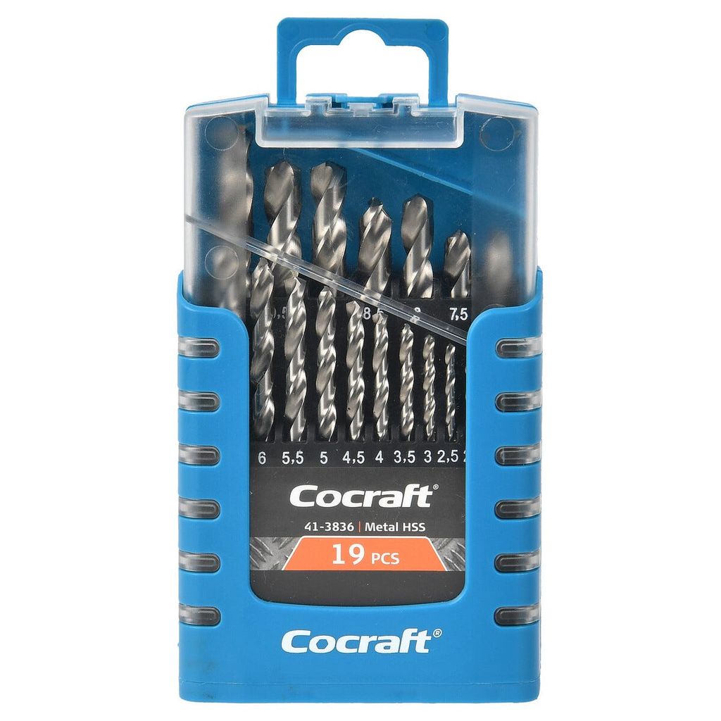 Cocraft borrsats metall HSS 1–10 mm, 19 delar
