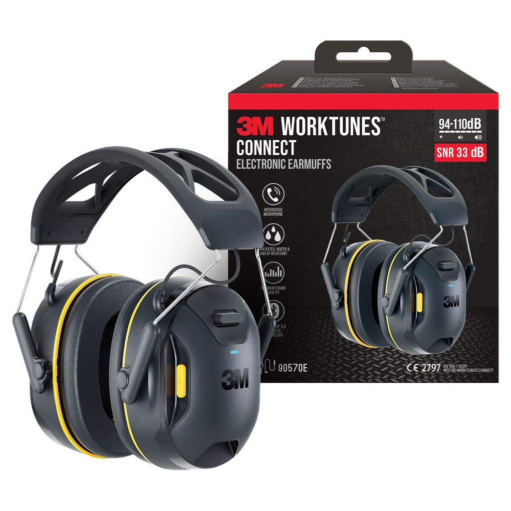 3M WorkTunes Connect hörselskydd Bluetooth, 90570E-1