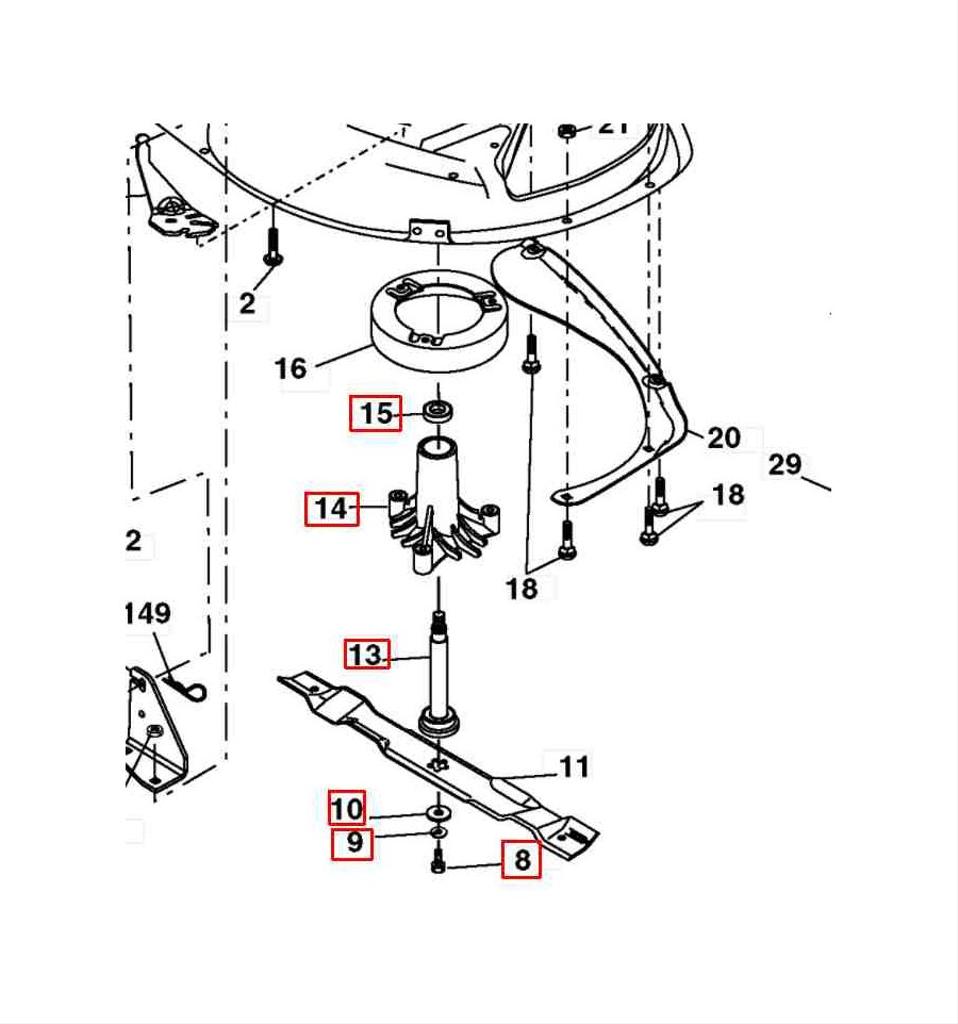 Komplett knivspindel Husqvarna Rider, Jonsered LT m.fl. 5321307-94