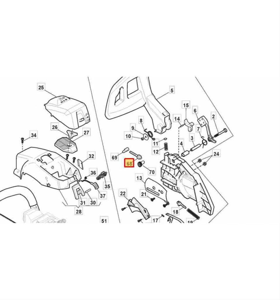 Kedjespännarskruv SP372, SP375, SP405, 118801067/0