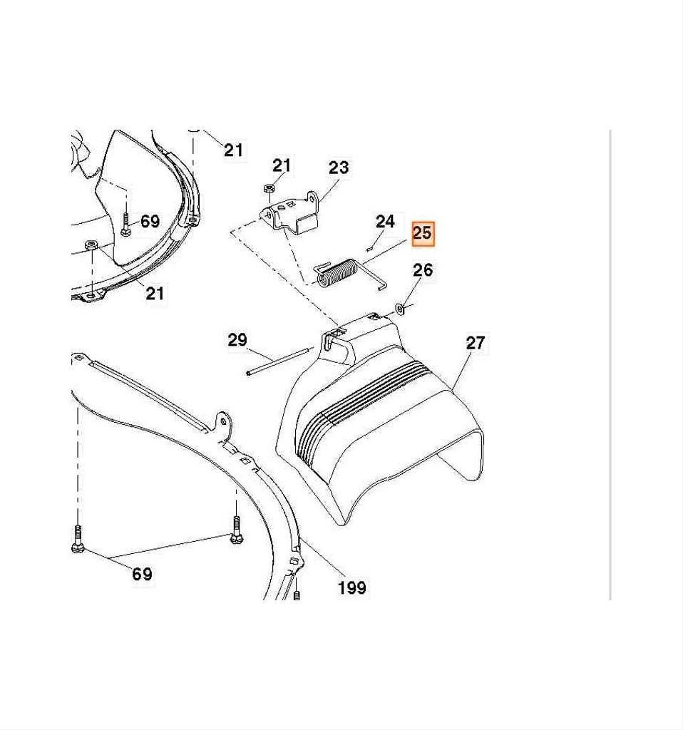 Fjäder utkastskärm 	5321970-26