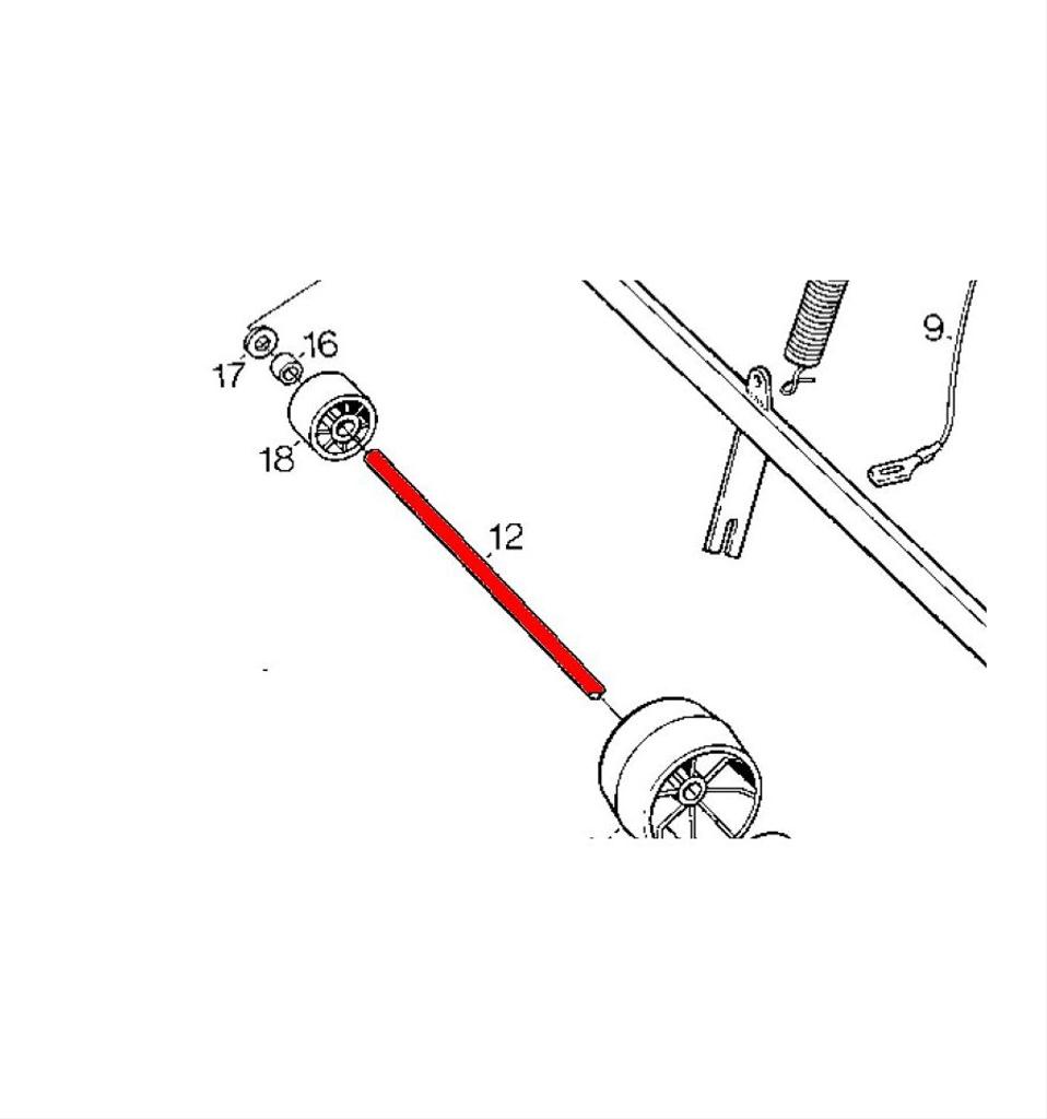 Axel 102cm för stödrullar Park, Villa  1134-0304-07