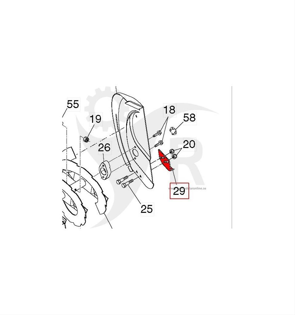 Släpsko Vänster PM55, PM105, PM85, SB270 mfl 5321747-62