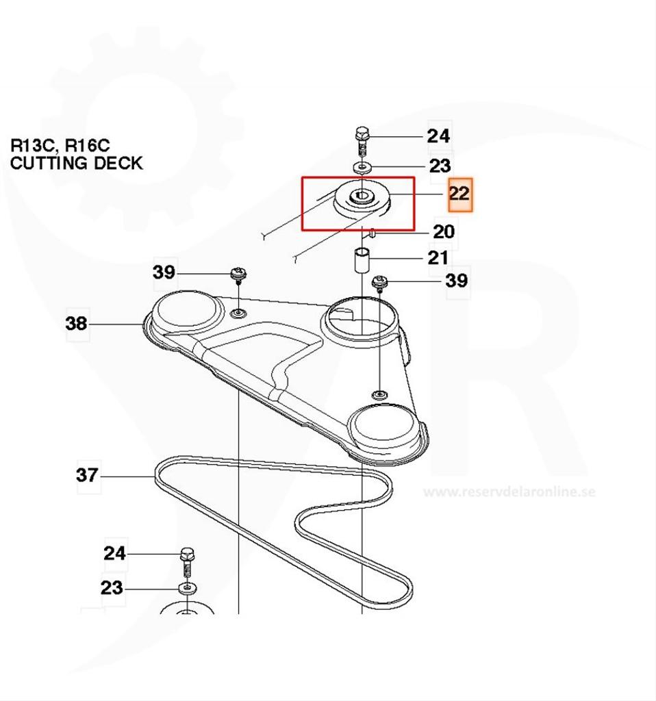 Remskiva klippaggregat Combi 94, Combi 103, 5067786-01