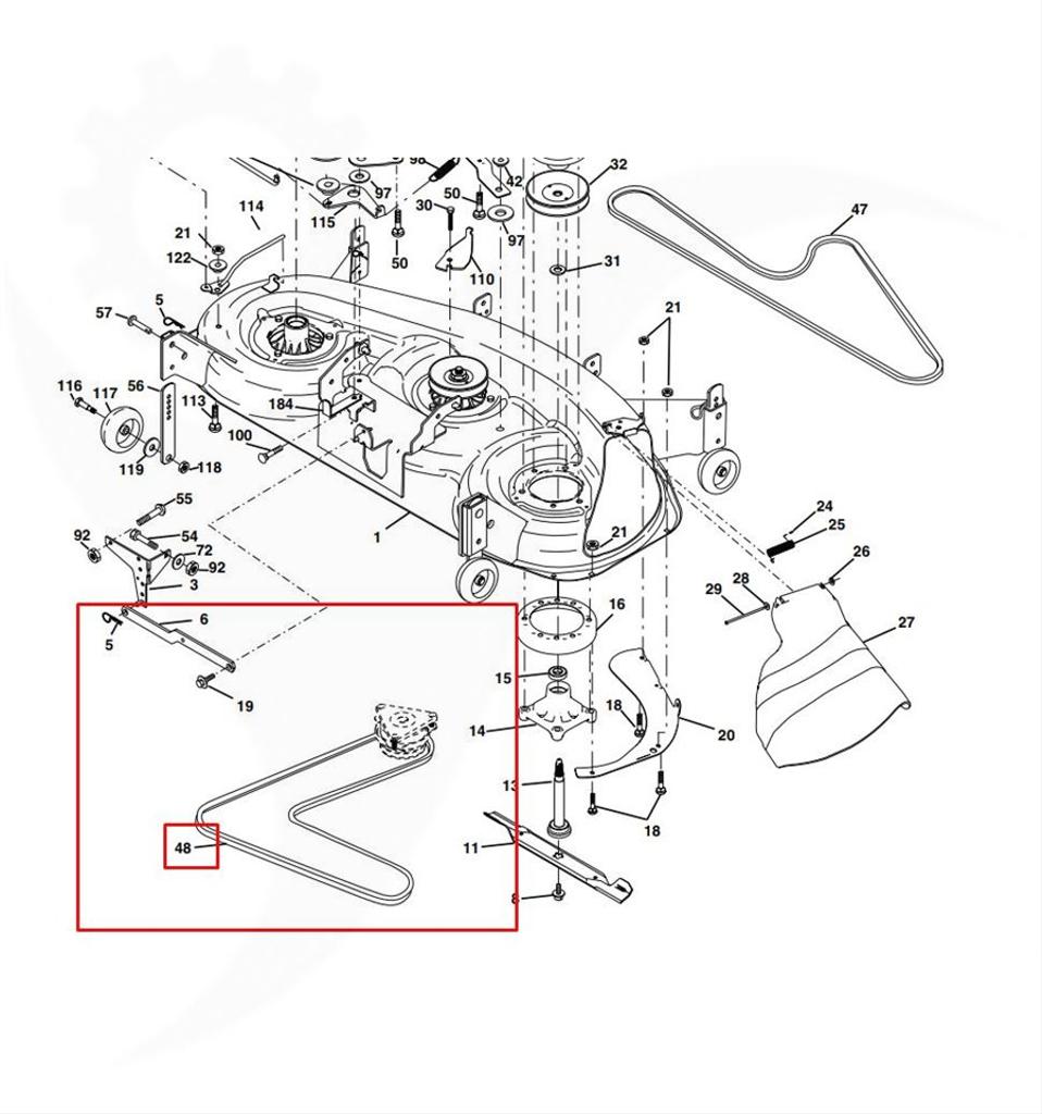 Drivrem LT2122, LT19A, YTH2148, 5321743-68