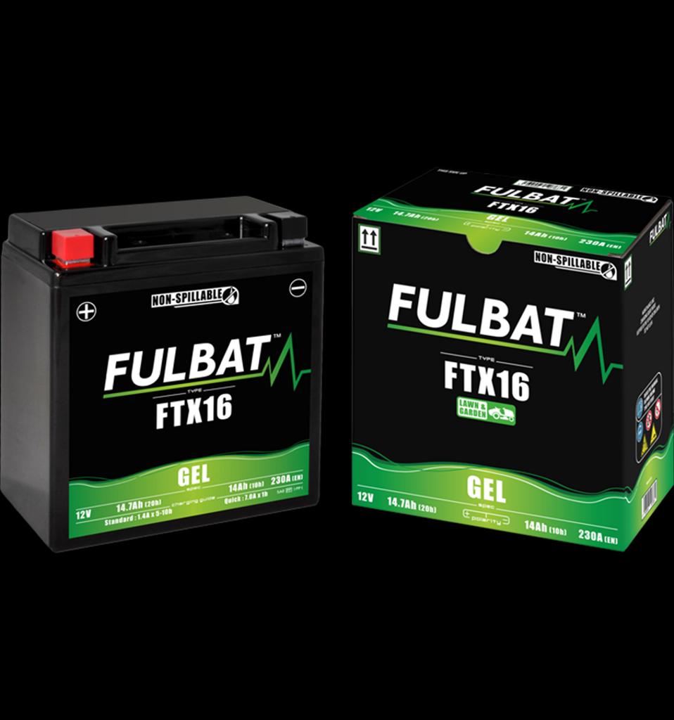 Batteri FTX16 GEL, YTX16, 12V, 14Ah, snöskoter, moped, motorcykel m.fl.