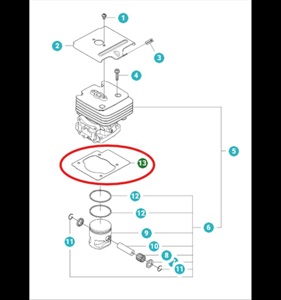 Cylinderfotspackning, 360BT, 580BTS, 370BTS, 5765894-01