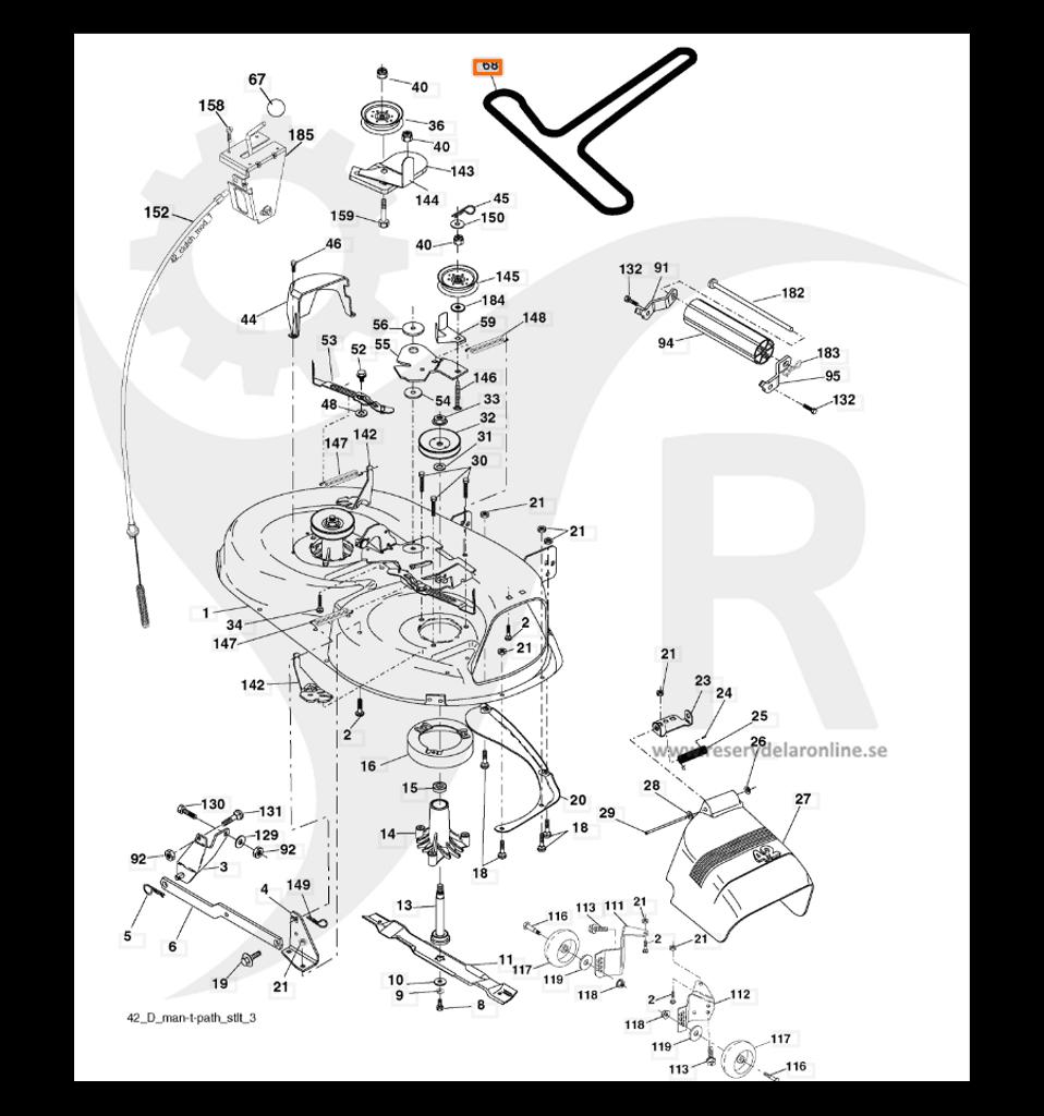 Drivrem YTH135, YTH151, LT2115, 145107H m.fl. 5837884-01