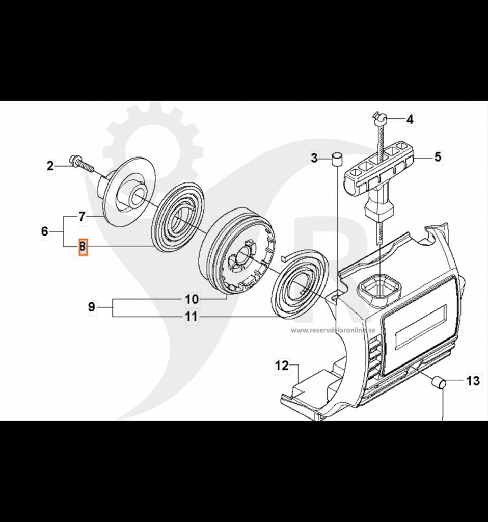 Startfjäder 128 LDX, 325 RX, 327 RX, BC2128 m.fl. 5440388-02