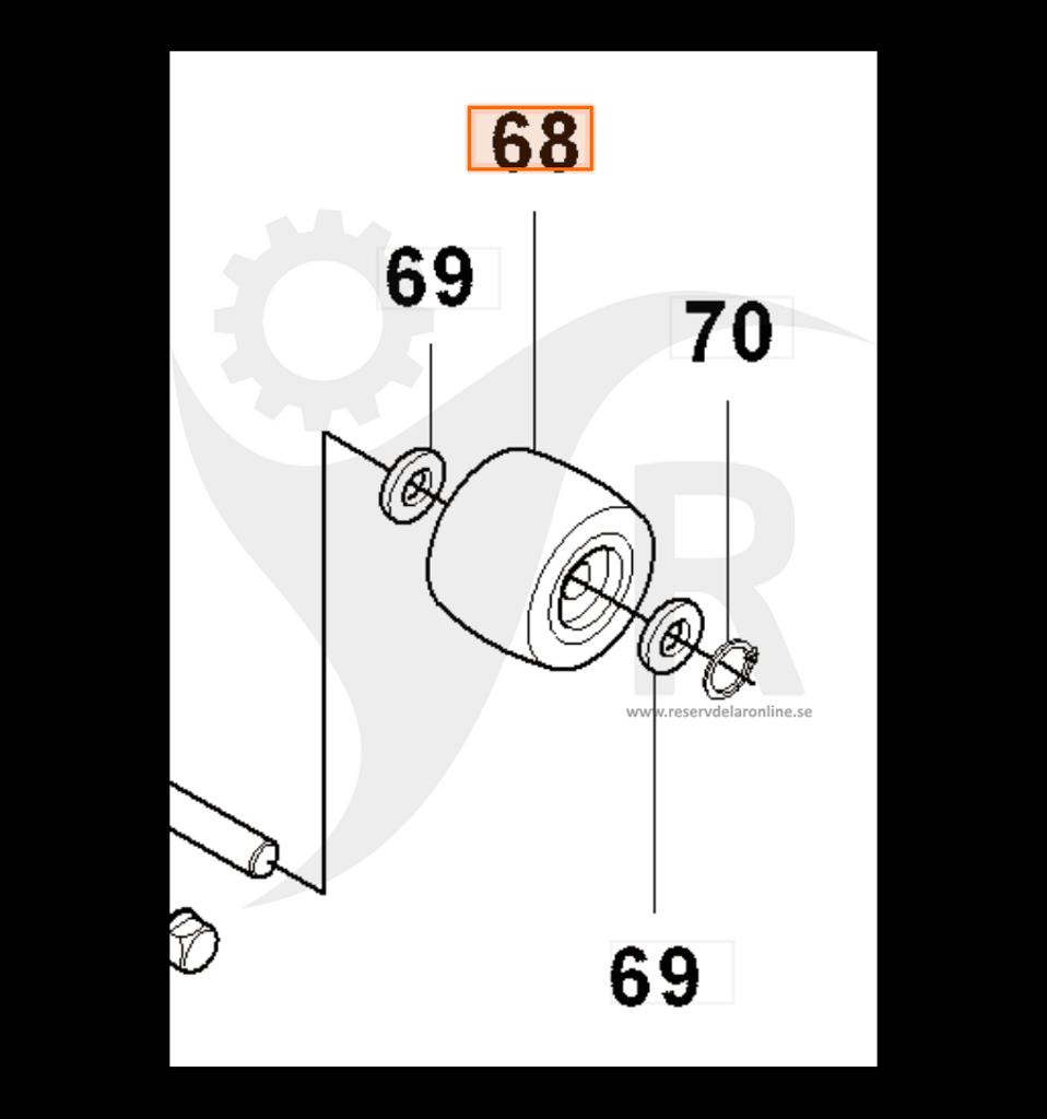 Stödhjul med lager Rider 850, 13, FR2213, 2115, 5069630-01