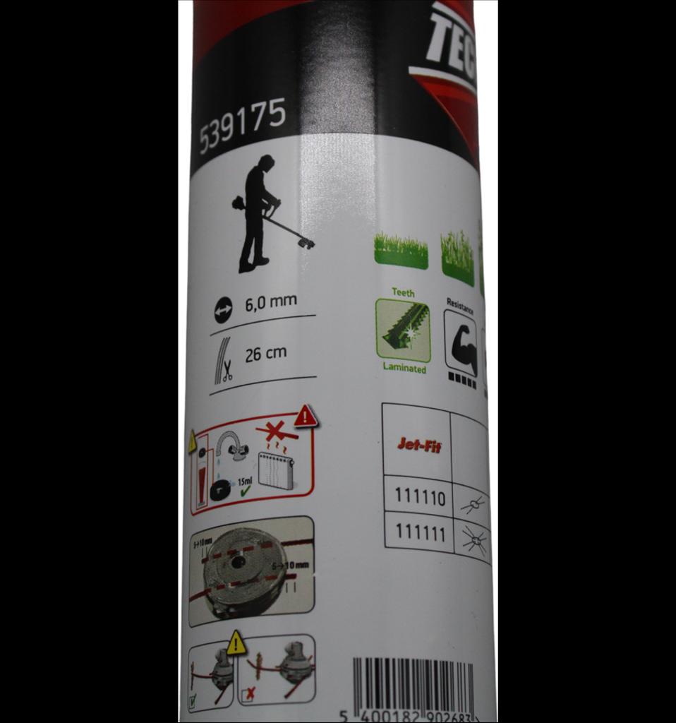 Techni-Blade Jet-Fit 6,0mm gul trimmertråd, 539175