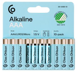 Alkaliskt batteri AAA, LR03 10-pack