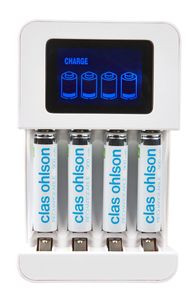 Batteriladdare LCD till 4 x AA, AAA