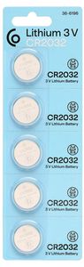 Knappcellsbatteri CR2032, 3V, 5-pack