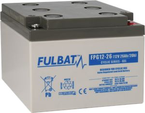 Batteri GEL - 12V, 26Ah 166x175x125mm