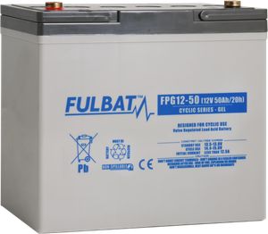 Batteri GEL - 12V, 50Ah 229x138x211mm