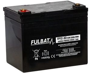 Batteri AGM - 12V, 33Ah 195x130x178mm