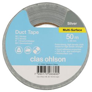 Vävtejp silver 50 m × 50 mm – Clas Ohlson
