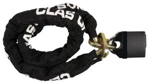 Cykellås med låskätting och hänglås, 120 cm