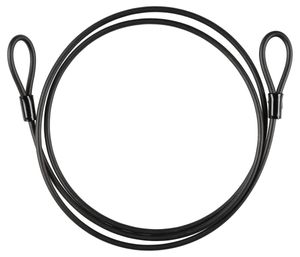 Låsvajer för cykel och utemöbler, svart, 8 mm, 2,5 m