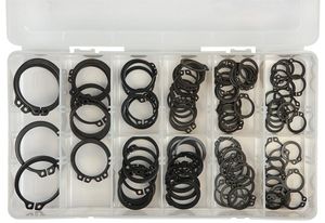 Låsringssats 130 delar, 10 dimensioner 11,11–31 mm