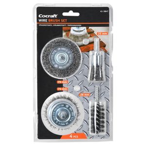 Cocraft stålborstsats skruvdragare, 6 mm skaft, 4-P