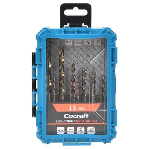 Cocraft metallborrsats kobolt M35 1,5–10 mm, 15 delar