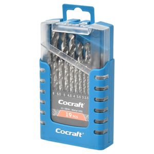 Cocraft borrsats metall HSS 1–10 mm, 19 delar