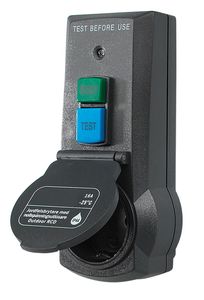 Portabel jordfelsbrytare med stickpropp 230 V, 16 A, IP44