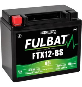 Batteri FTX12-BS GEL, YTX12-BS, 12V, 10Ah, motorcykel, snöskoter m.fl.