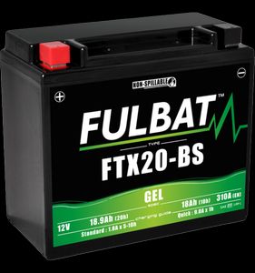 Batteri FTX20-BS GEL, YTX20-BS, 12V, 18Ah, snöskoter, motorcykel m.fl.