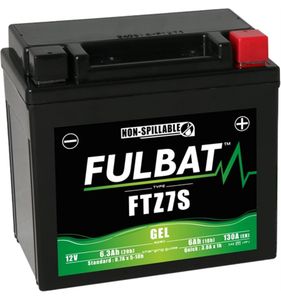 Batteri FTZ7S GEL, YTZ7S, 12V, 6,0Ah, motoryckel, moped m.m.
