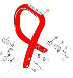 Handtag främre CS540, SP386, SP486, 323300022/0