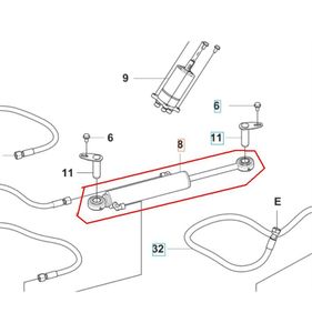 Hydraulcylinder styrning P524X, P525X EFI, 5953196-01