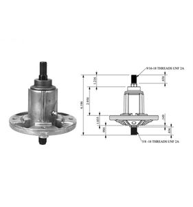 Knivspindel John Deere 90C, G110, LA150, LA175, GY21099