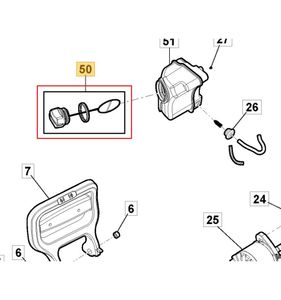Tanklock kedjeolja CS700E, PR700E, SPR500AE, 118810904/0